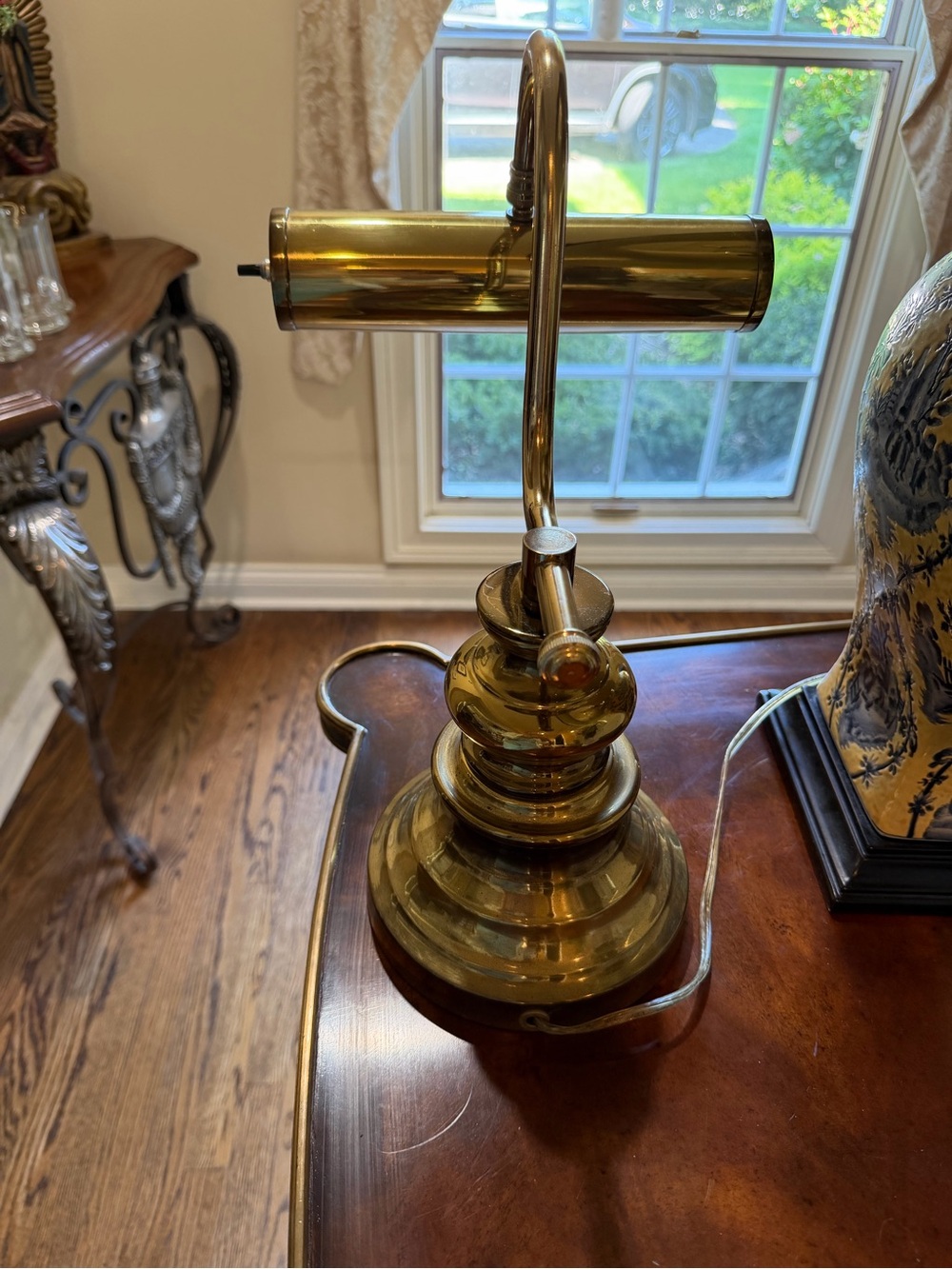 Brass Bankers Desk Lamp / Piano Lamp - Gold - Picture 3 of 7